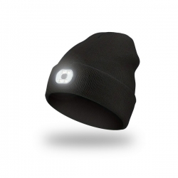 Zimní čepice černá s LED osvětlením