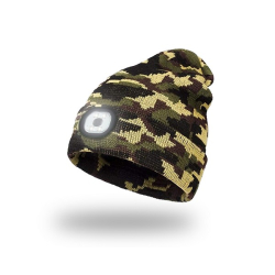 Zimní čepice camo s LED osvětlením 